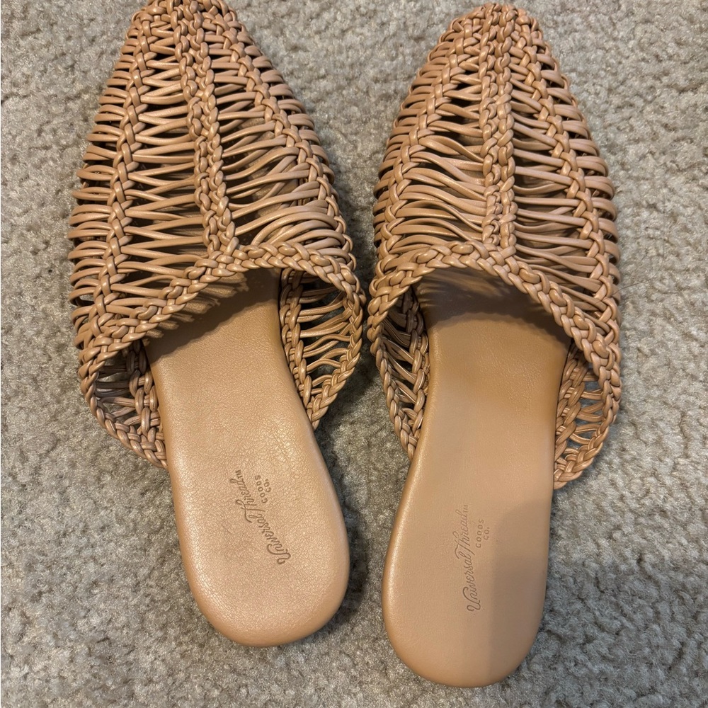 Universal Thread Tan Woven Mules